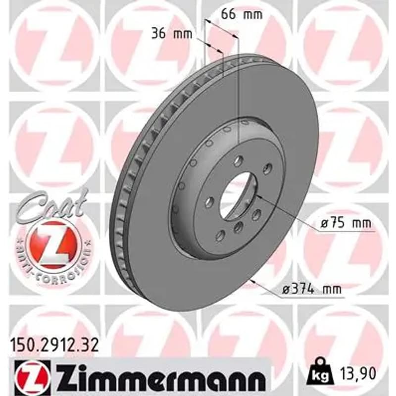 ZIMMERMANN stabdžių diskas 150.2912.32