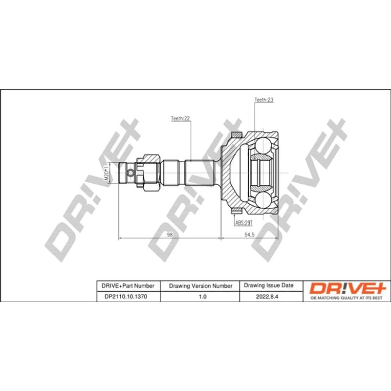 DRVE jungčių komplektas, kardaninis velenas DP2110.10.1370
