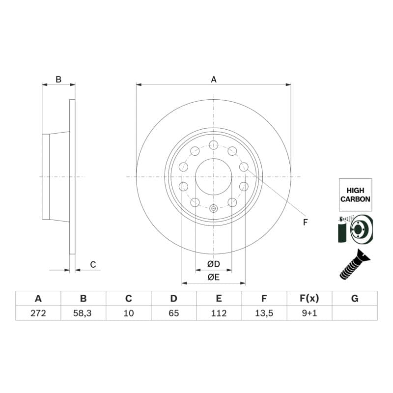 BOSCH 0 986 479 F23 stabdžių diskas