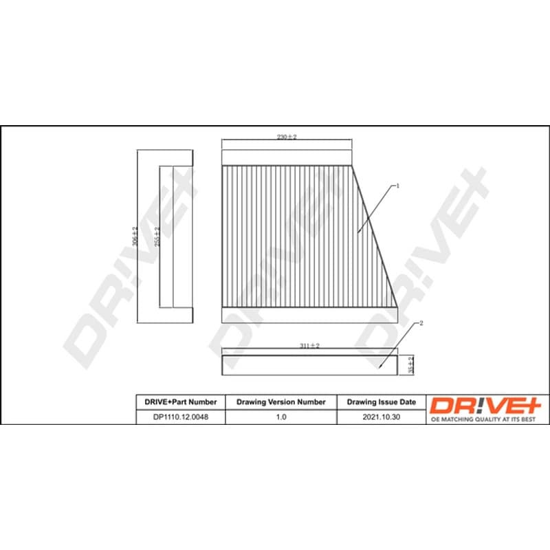 DRVE filtras, salono oras DP1110.12.0048