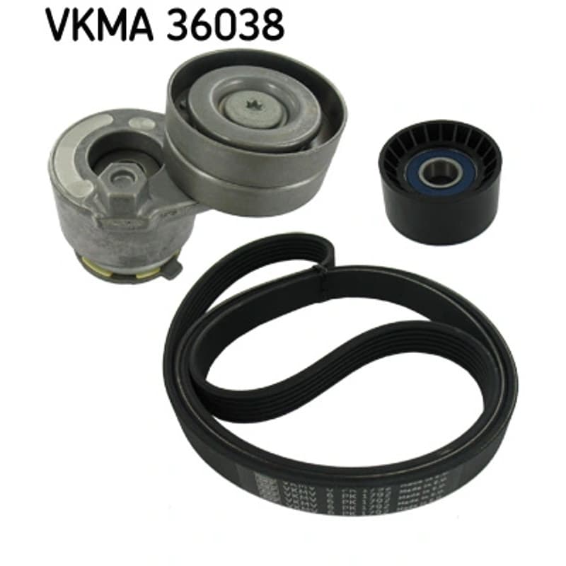 SKF VKMA 36038 V formos rumbuotas diržas, komplektas