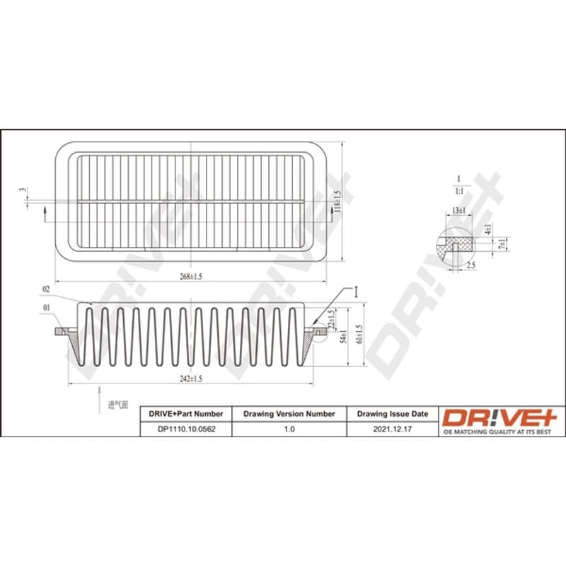 DRVE DP1110.10.0562 oro filtras