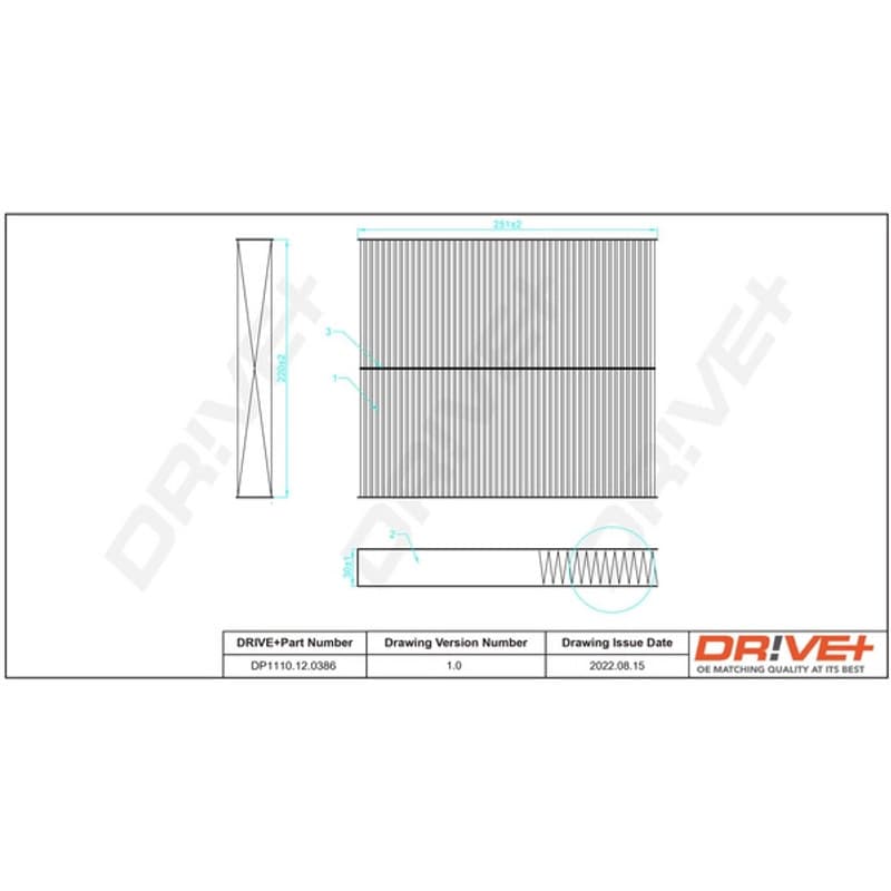 DRVE filtras, salono oras DP1110.12.0386