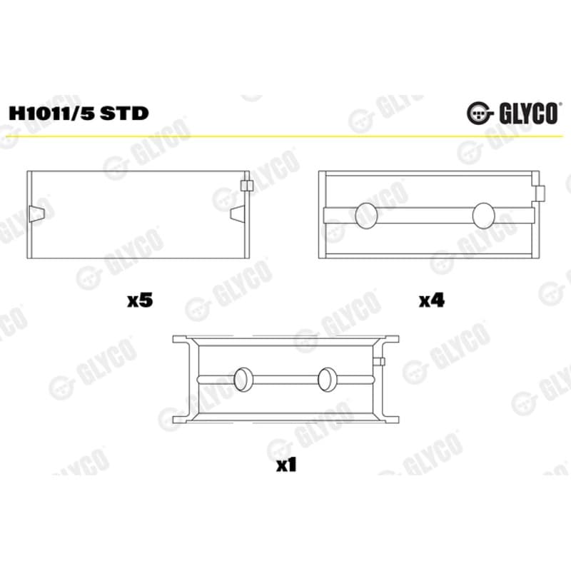 GLYCO pagrindiniai guoliai, alkūninis velenas H1011/5 STD