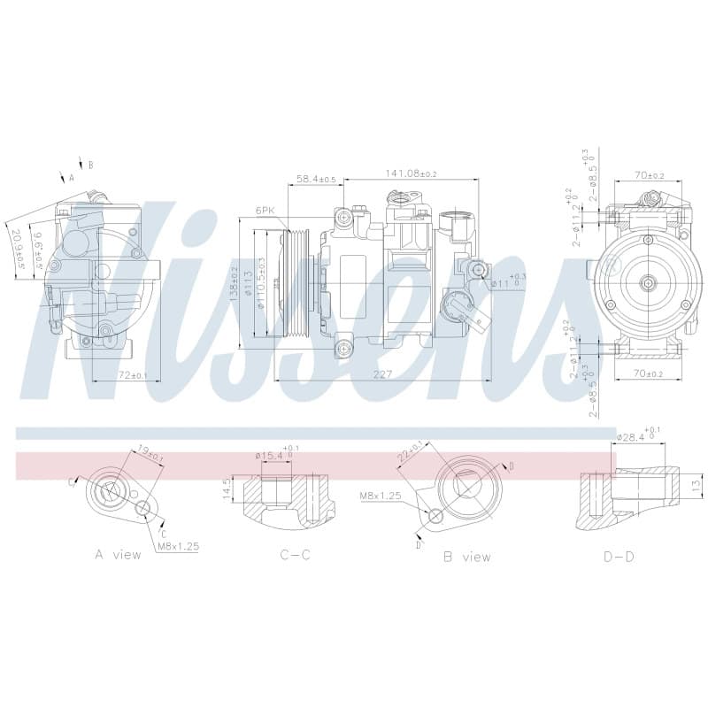 NISSENS kompresorius, oro kondicionierius 890757
