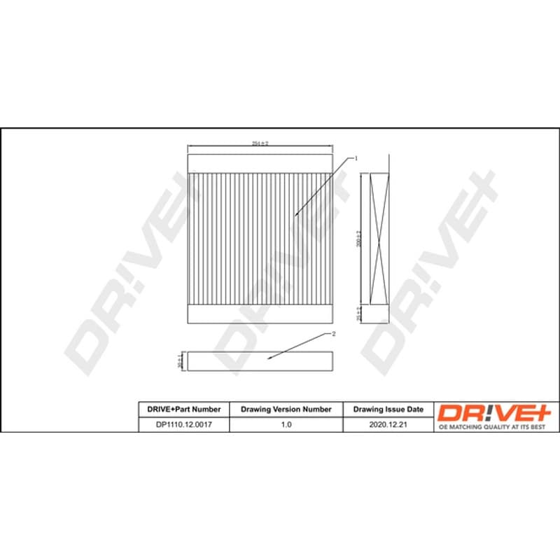 DRVE filtras, salono oras DP1110.12.0017