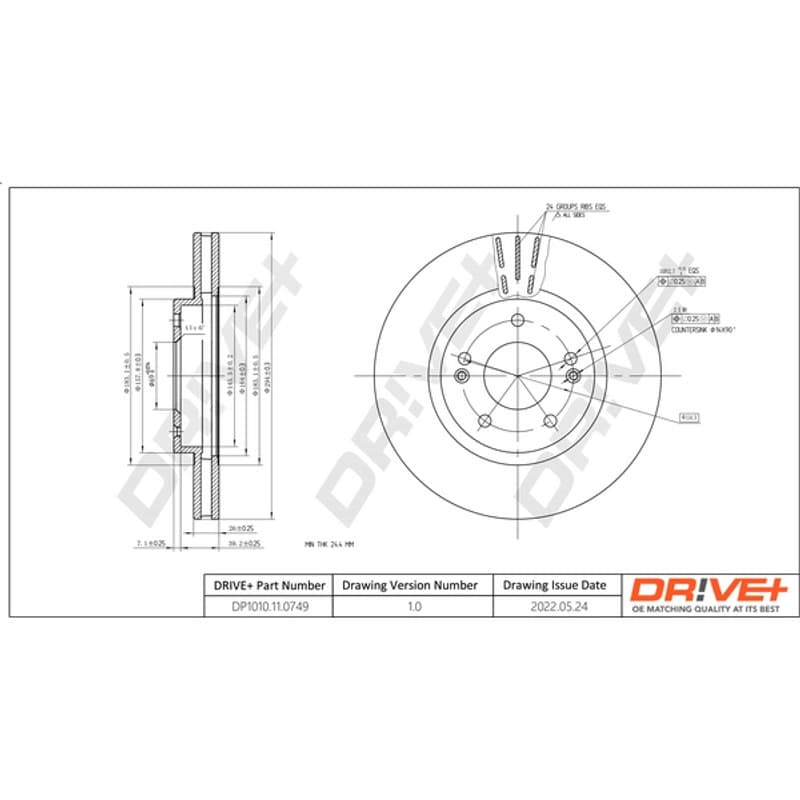 DRVE DP1010.11.0749 stabdžių diskas