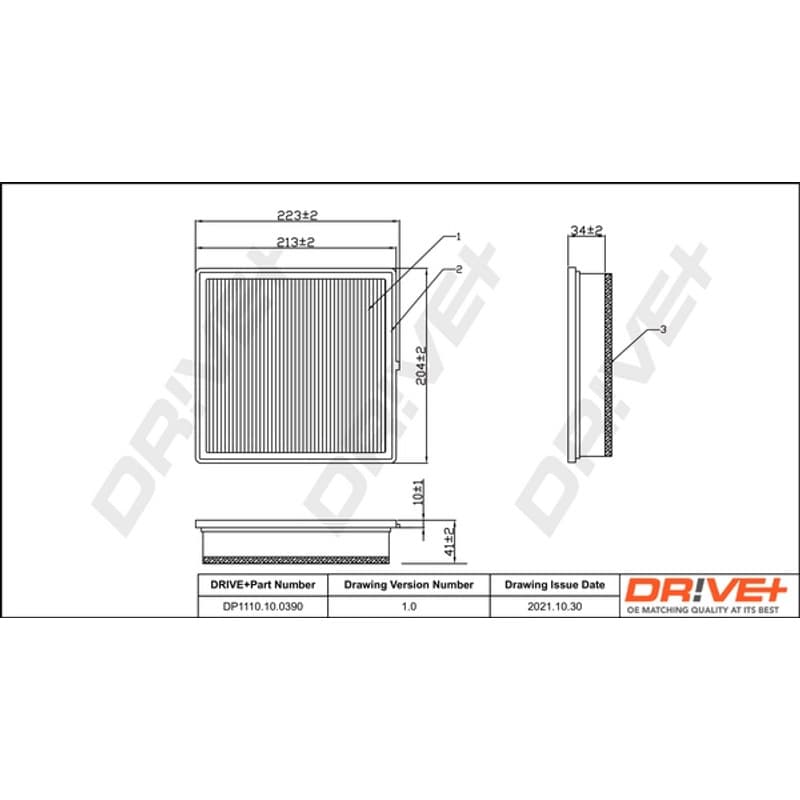DRVE DP1110.10.0390 oro filtras