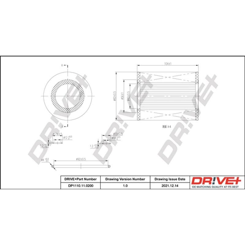 DRVE DP1110.11.0200 alyvos filtras