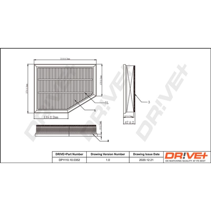 DRVE DP1110.10.0352 oro filtras