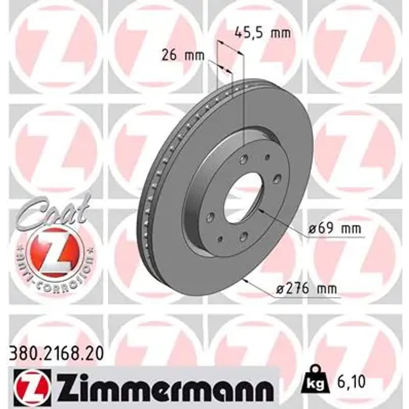ZIMMERMANN stabdžių diskas 380.2168.20