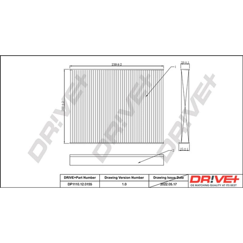 DRVE DP1110.12.0155 filtras, salono oras