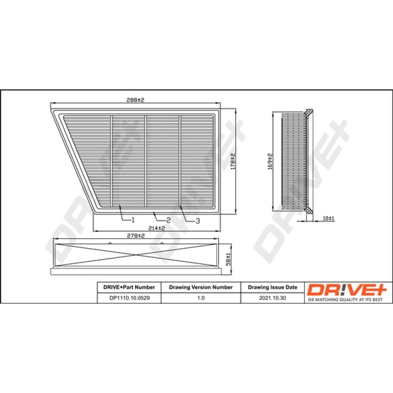 DRVE DP1110.10.0529 oro filtras