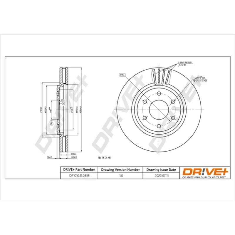 DRVE stabdžių diskas DP1010.11.0533