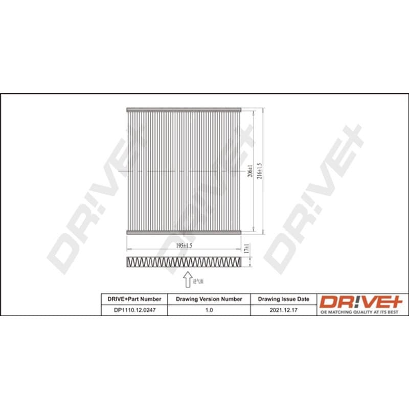 DRVE filtras, salono oras DP1110.12.0247