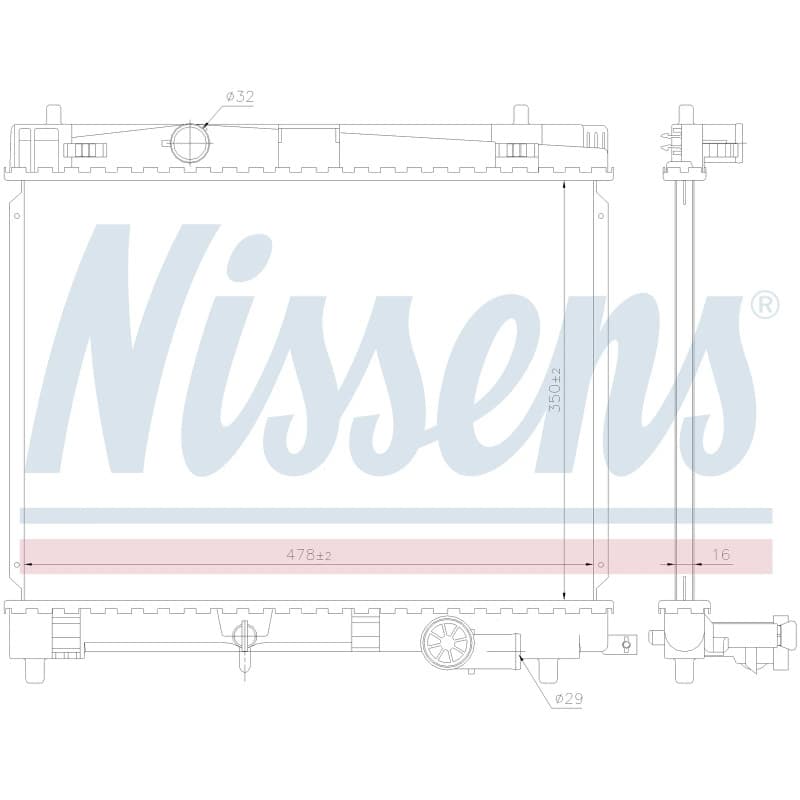 NISSENS radiatorius, variklio aušinimas 646859