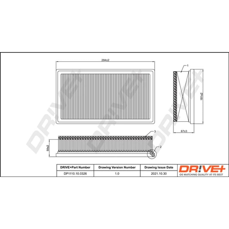 DRVE DP1110.10.0326 oro filtras