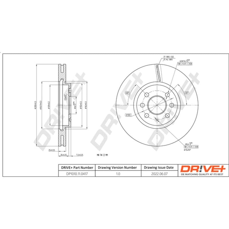 DRVE stabdžių diskas DP1010.11.0417