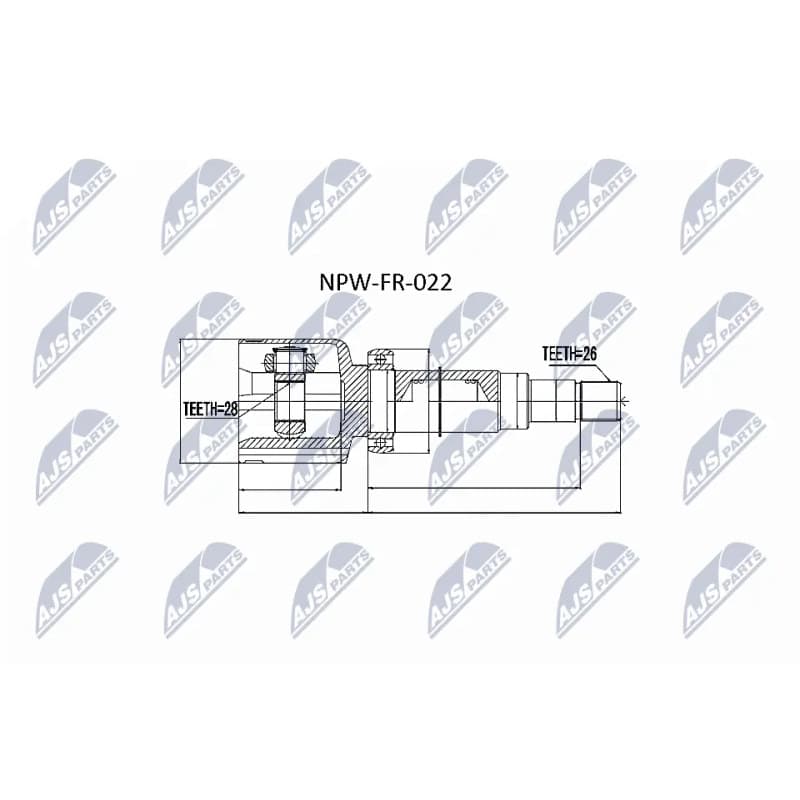 NTY jungčių komplektas, kardaninis velenas NPW-FR-022
