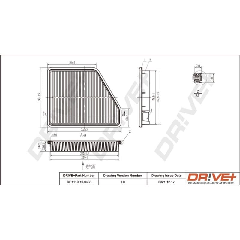 DRVE oro filtras DP1110.10.0638