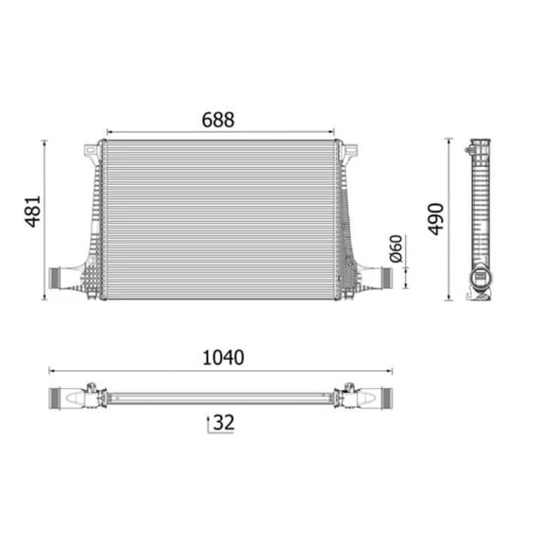 MAHLE CI 711 000P tarpinis suslėgto oro aušintuvas, kompresorius