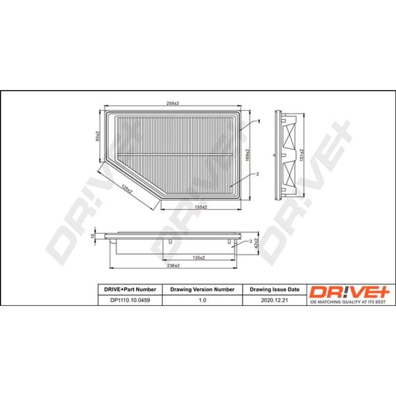DRVE DP1110.10.0459 oro filtras