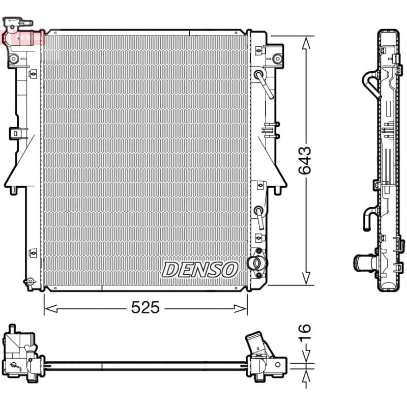 DENSO radiatorius, variklio aušinimas DRM45055