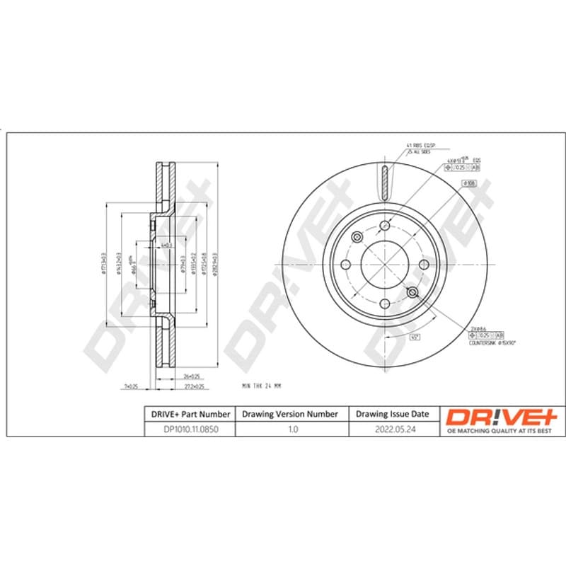 DRVE stabdžių diskas DP1010.11.0850