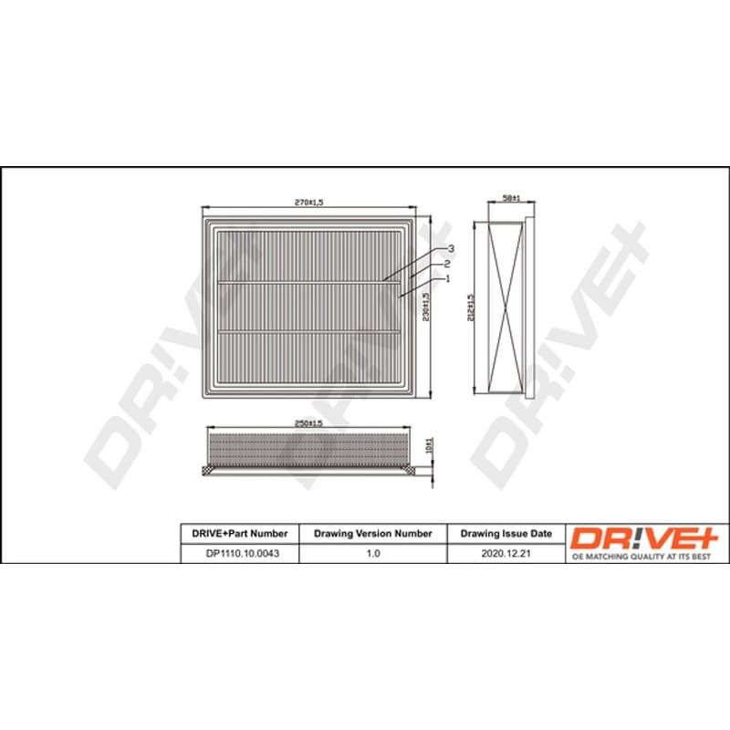 DRVE DP1110.10.0043 oro filtras