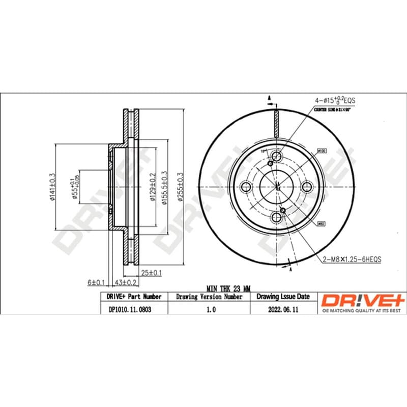 DRVE DP1010.11.0803 stabdžių diskas
