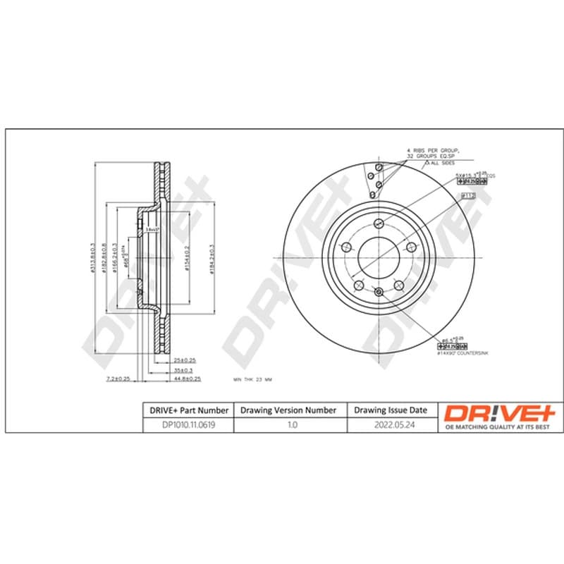 DRVE DP1010.11.0619 stabdžių diskas