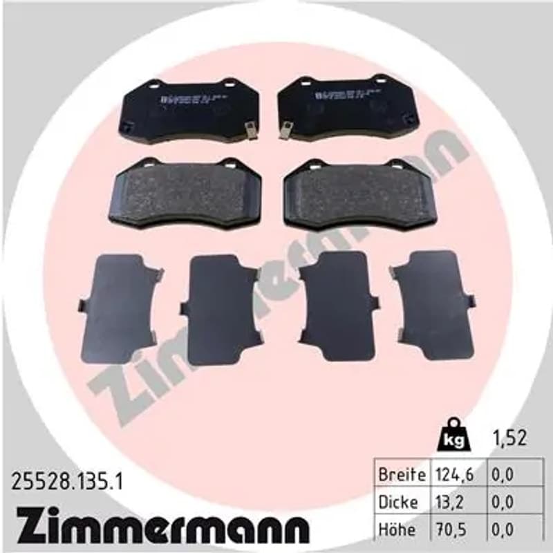 ZIMMERMANN stabdžių trinkelių rinkinys, diskinis stabdys 25528.135.1