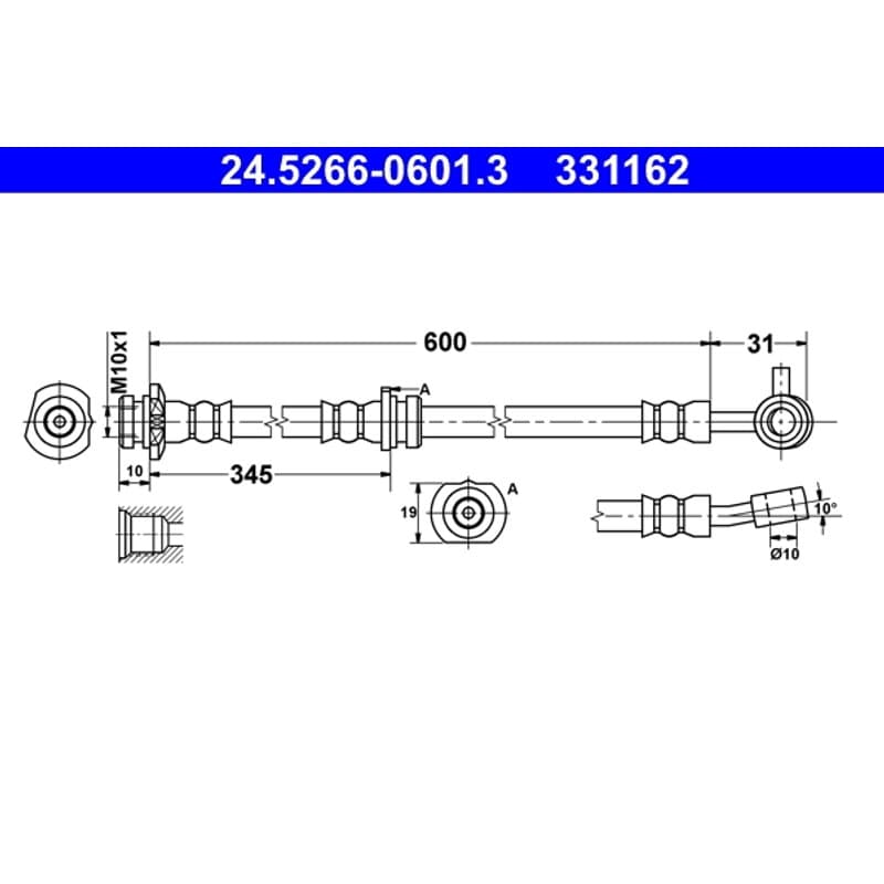 ATE 24.5266-0601.3 stabdžių žarnelė
