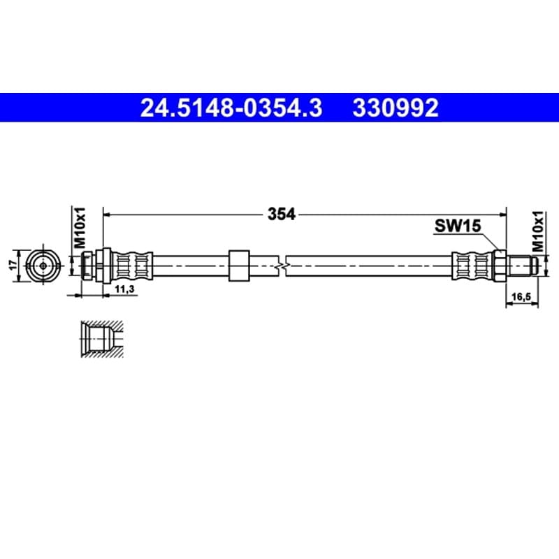 ATE 24.5148-0354.3 stabdžių žarnelė