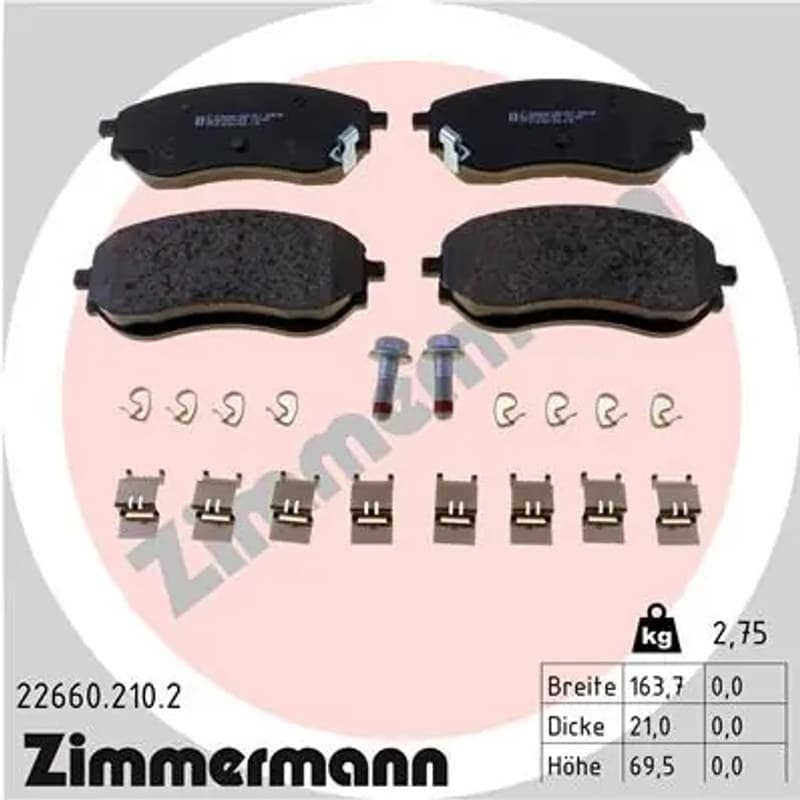 ZIMMERMANN stabdžių trinkelių rinkinys, diskinis stabdys 22660.210.2