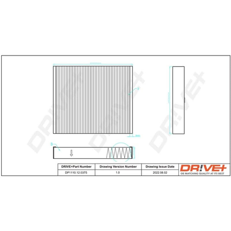DRVE filtras, salono oras DP1110.12.0375