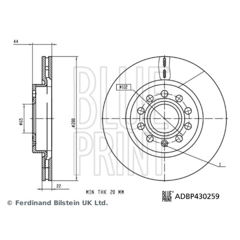 BLUEPRINT stabdžių diskas ADBP430259