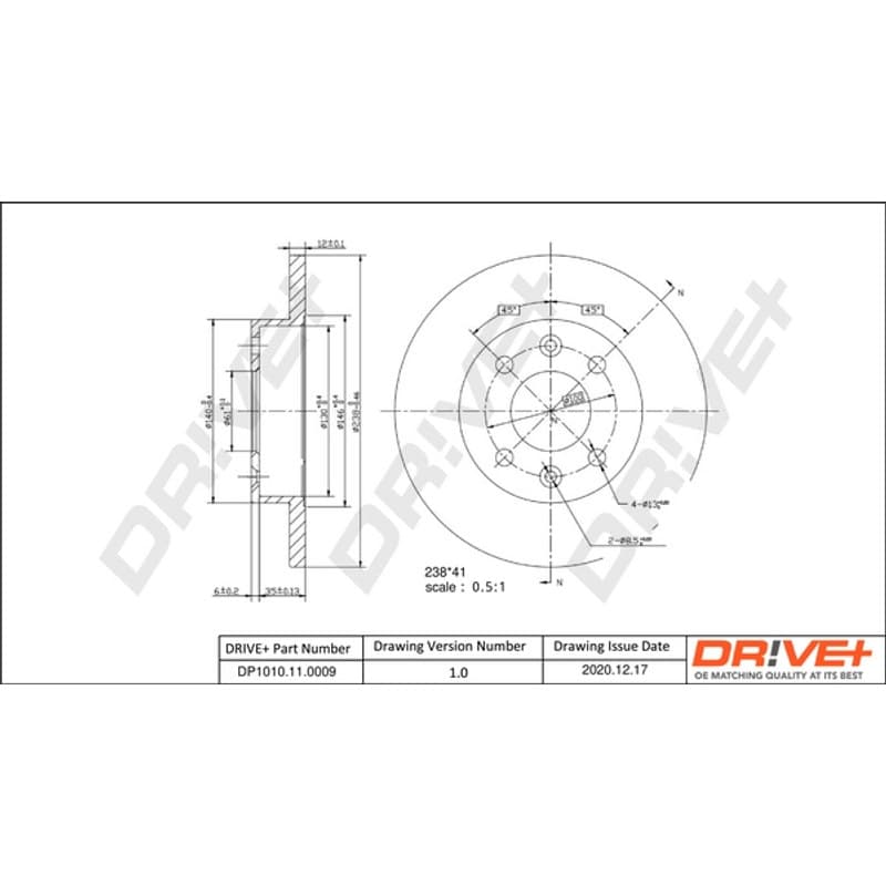 DRVE stabdžių diskas DP1010.11.0009