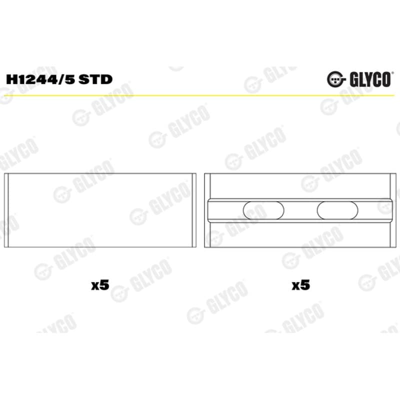 GLYCO pagrindiniai guoliai, alkūninis velenas H1244/5 STD