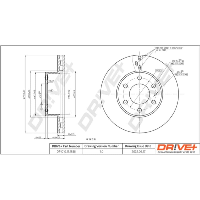 DRVE stabdžių diskas DP1010.11.1386