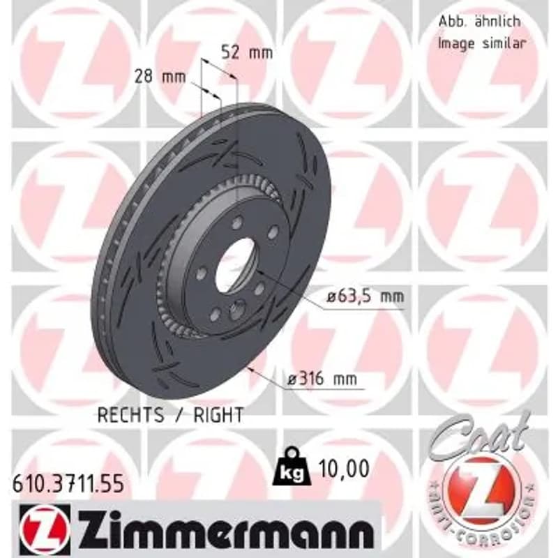 ZIMMERMANN stabdžių diskas 610.3711.55