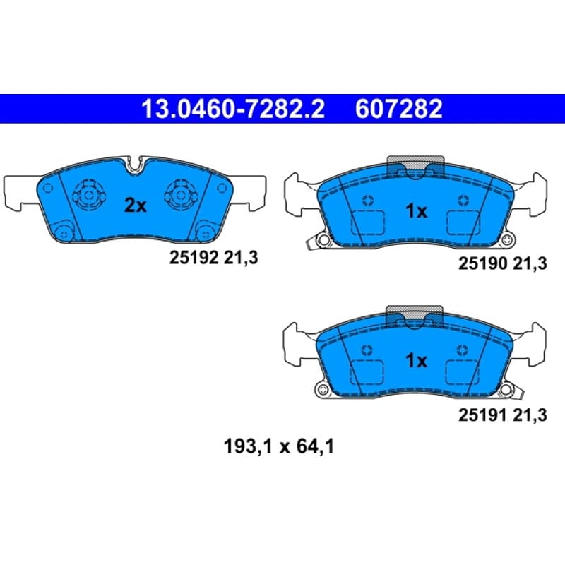 ATE Būgnai ir trinkelės 13.0460-7282.2