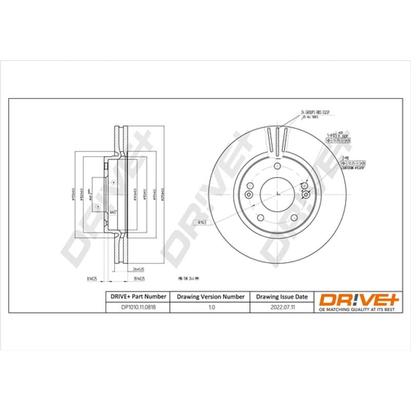 DRVE stabdžių diskas DP1010.11.0818