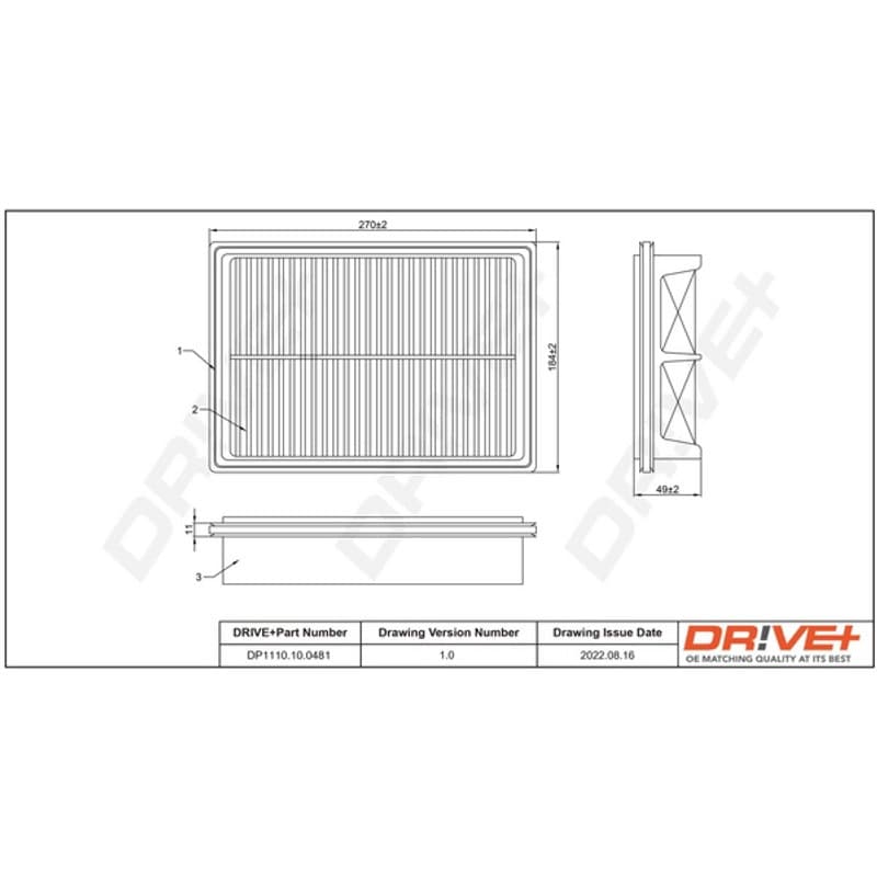 DRVE DP1110.10.0481 oro filtras