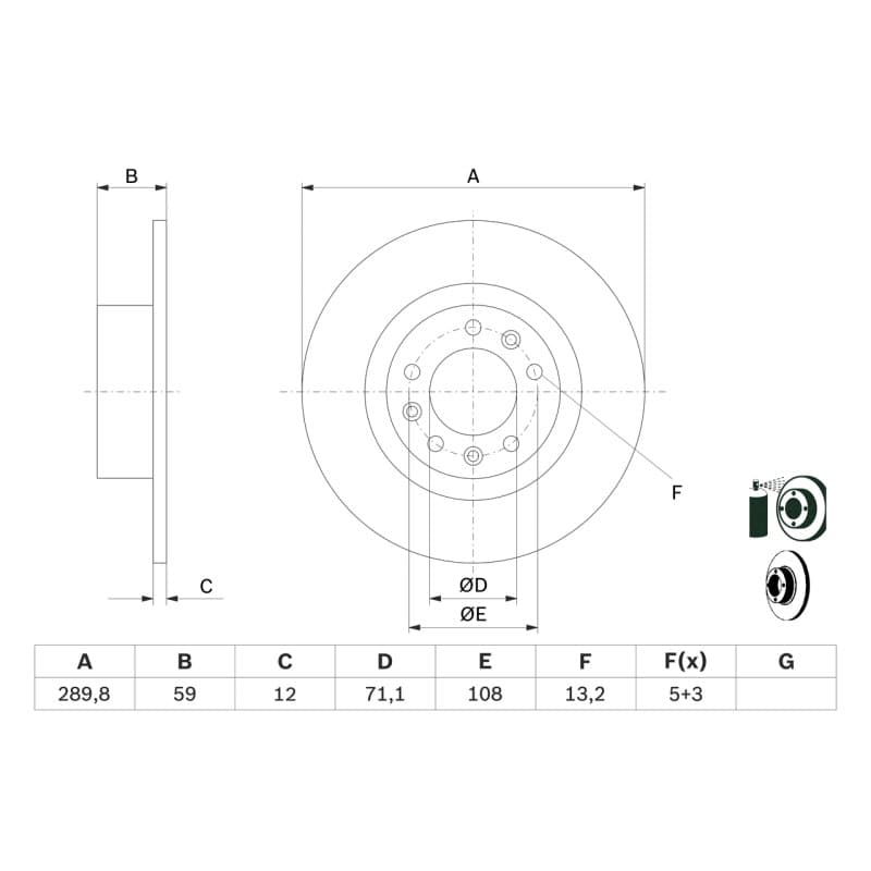 BOSCH 0 986 479 F08 stabdžių diskas