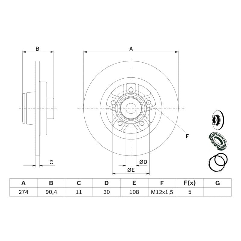 BOSCH 0 986 479 F30 stabdžių diskas