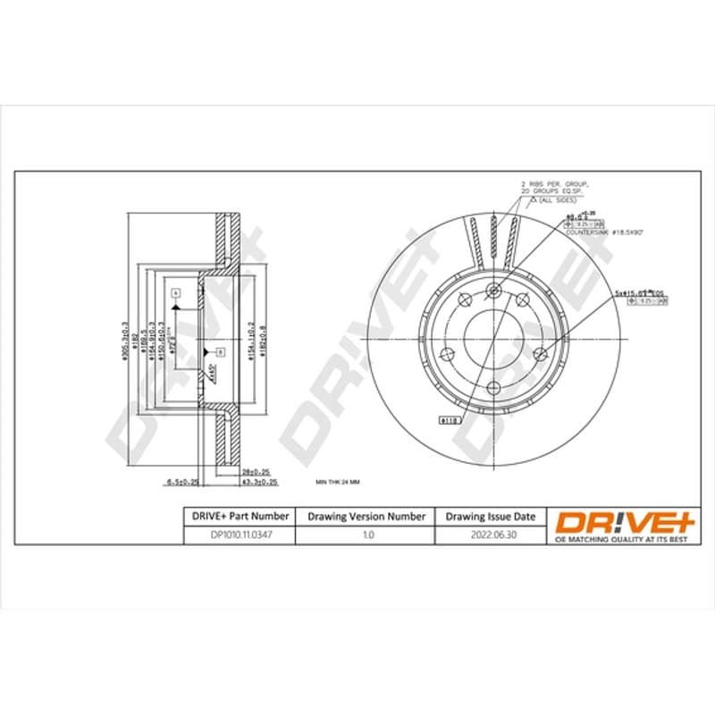 DRVE stabdžių diskas DP1010.11.0347