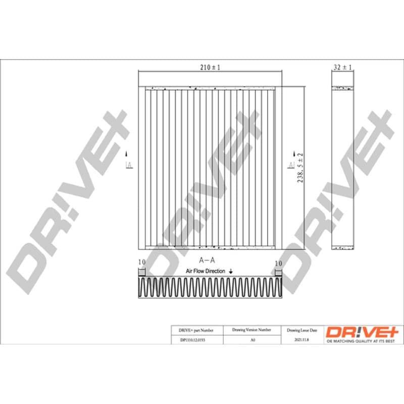DRVE filtras, salono oras DP1110.12.0193