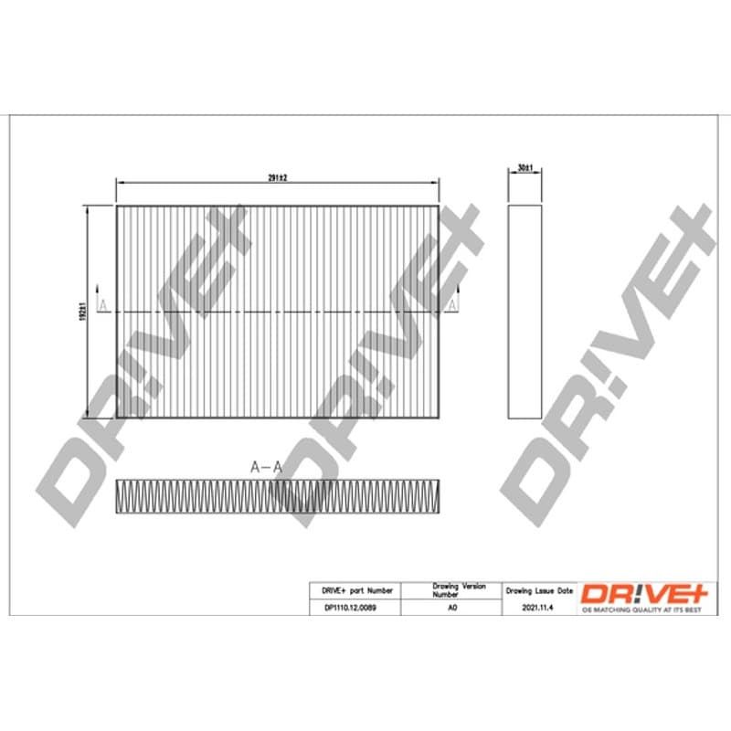 DRVE filtras, salono oras DP1110.12.0089