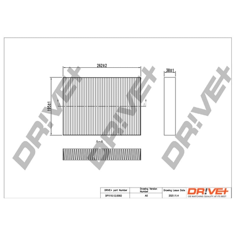 DRVE filtras, salono oras DP1110.12.0092